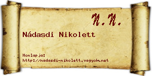 Nádasdi Nikolett névjegykártya