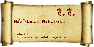 Nádasdi Nikolett névjegykártya