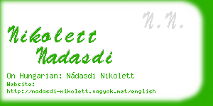 nikolett nadasdi business card
